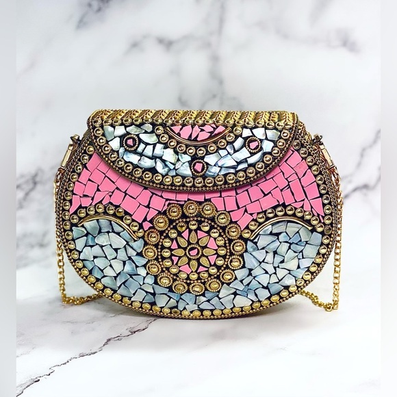 NEW‼️RAMLA Beverly Hills Mosaic Mini Handbag with Detachable Chain Strap - Picture 1 of 13